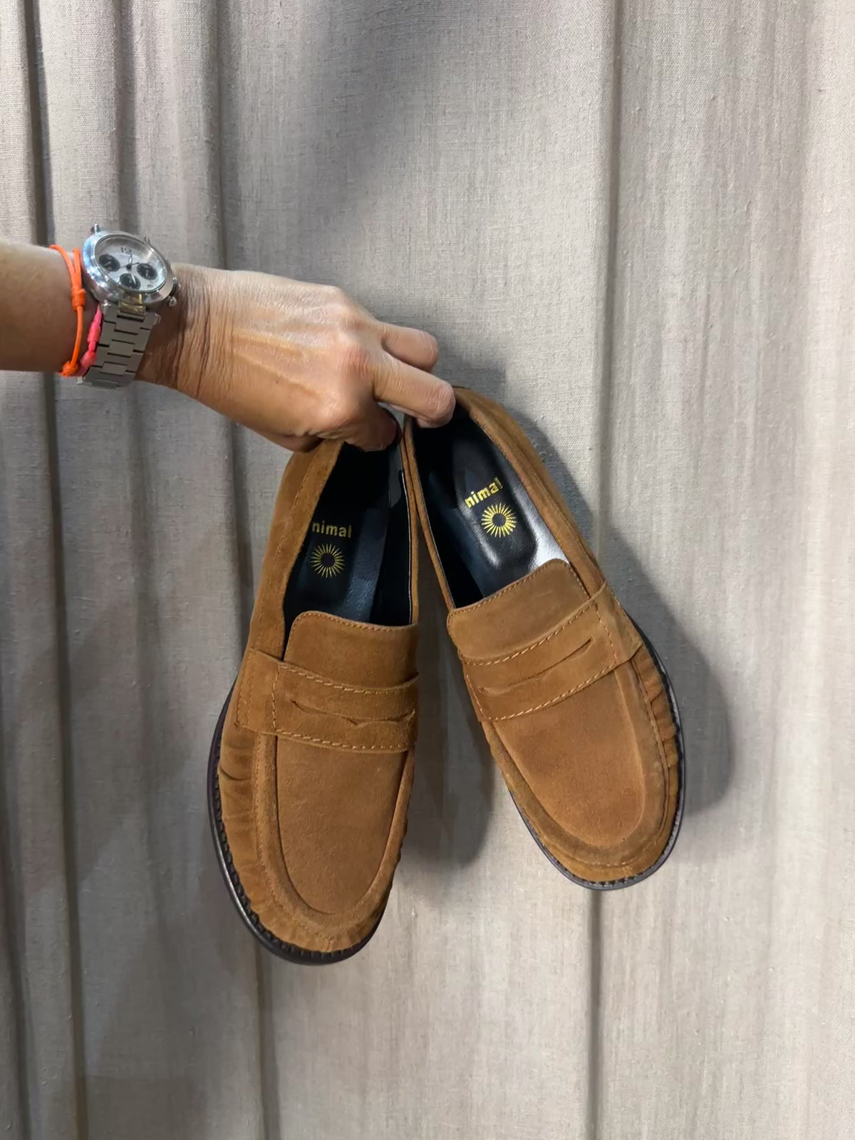 Mocassins camelle en Daim