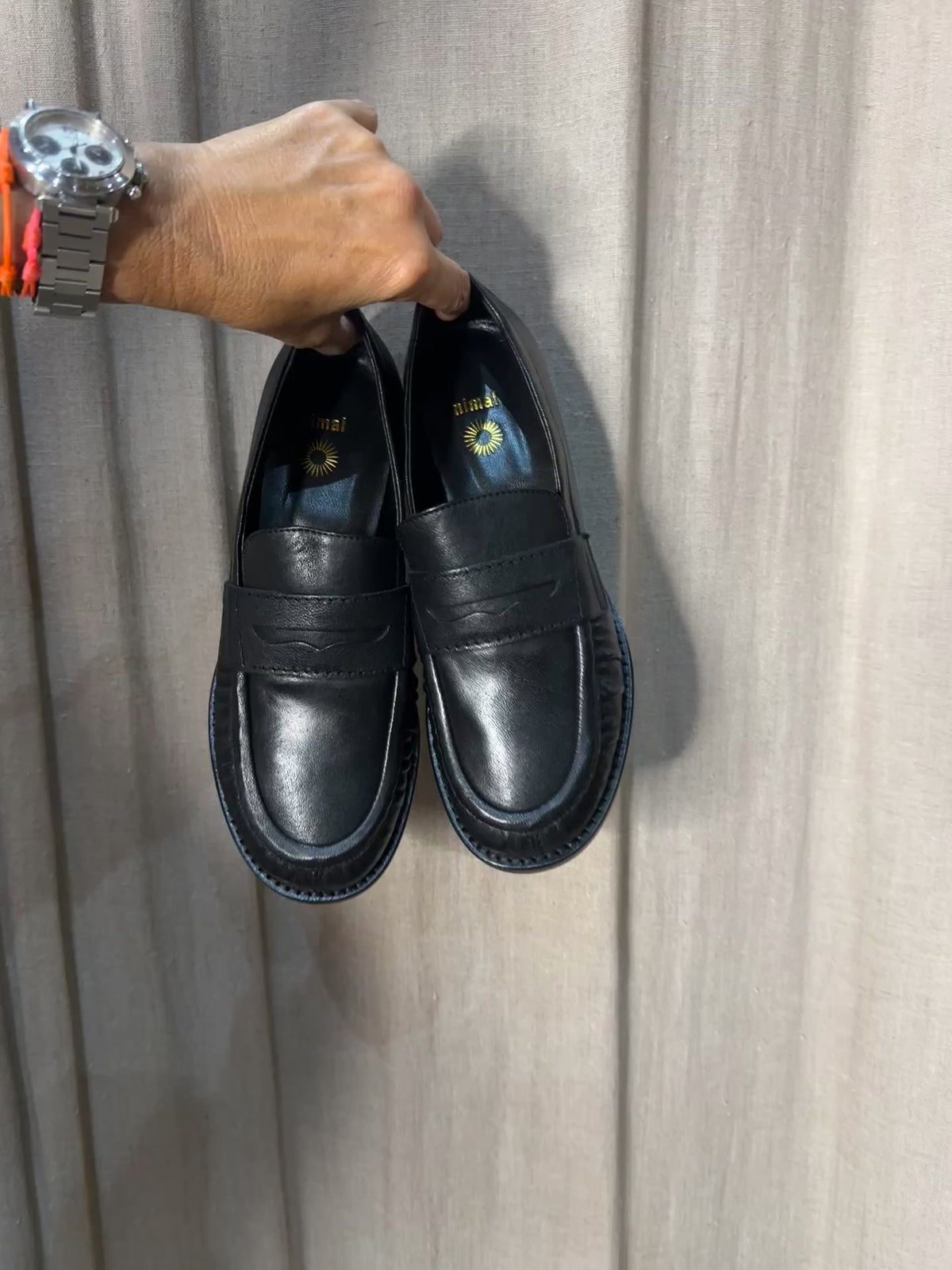 Mocassins cuir noir