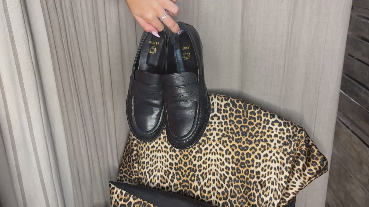 Mocassins cuir noir